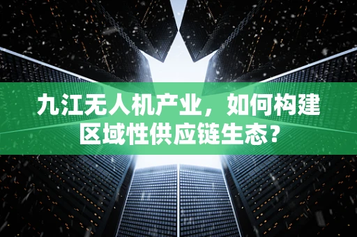 九江无人机产业，如何构建区域性供应链生态？