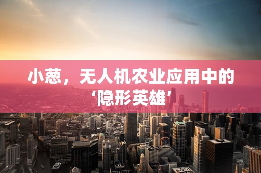 小葱，无人机农业应用中的‘隐形英雄’