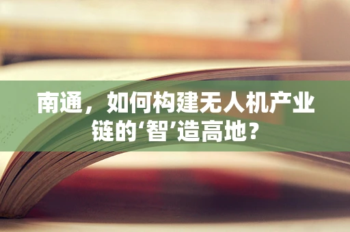 南通，如何构建无人机产业链的‘智’造高地？