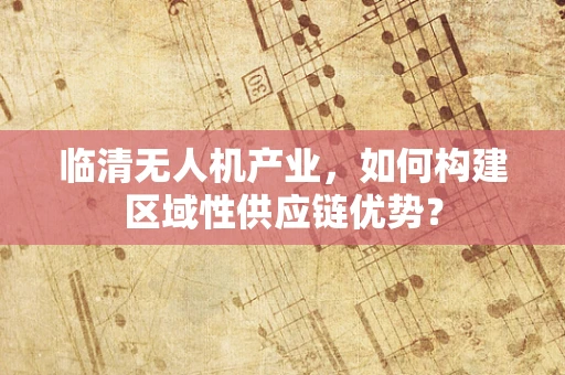 临清无人机产业，如何构建区域性供应链优势？