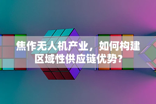 焦作无人机产业，如何构建区域性供应链优势？