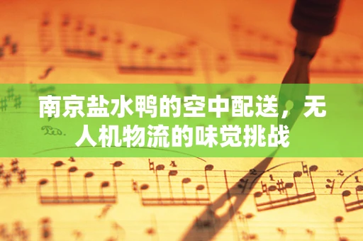 南京盐水鸭的空中配送，无人机物流的味觉挑战