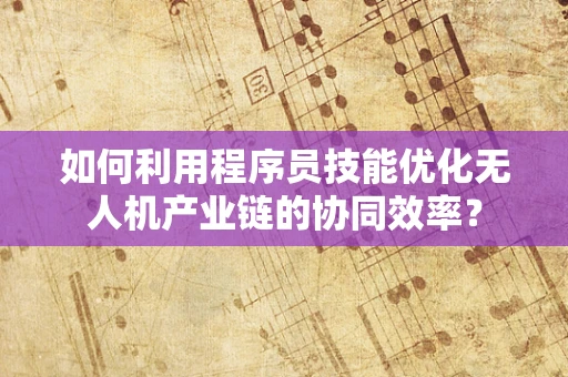 如何利用程序员技能优化无人机产业链的协同效率？
