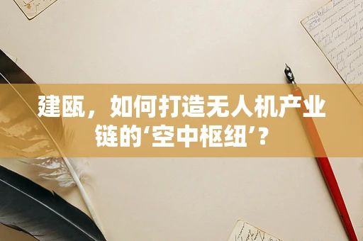 建瓯，如何打造无人机产业链的‘空中枢纽’？