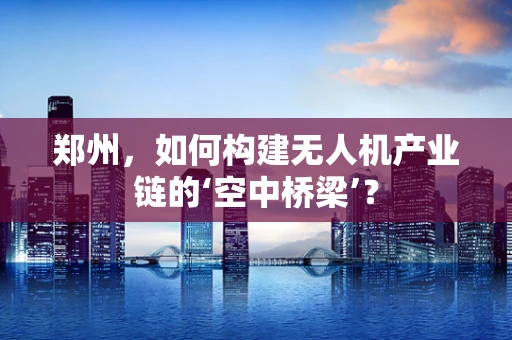 郑州，如何构建无人机产业链的‘空中桥梁’？