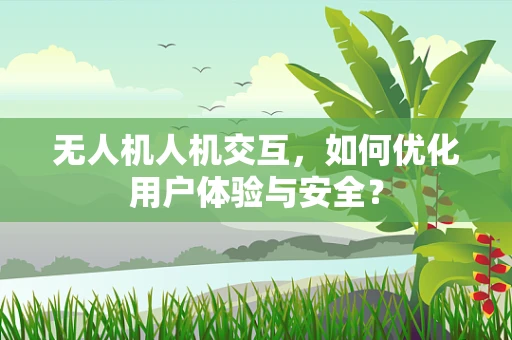 无人机人机交互，如何优化用户体验与安全？