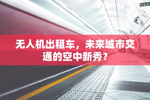 无人机出租车，未来城市交通的空中新秀？