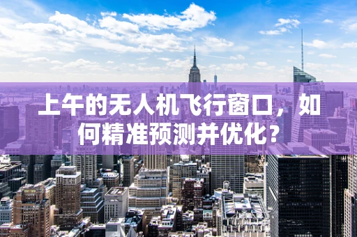 上午的无人机飞行窗口，如何精准预测并优化？