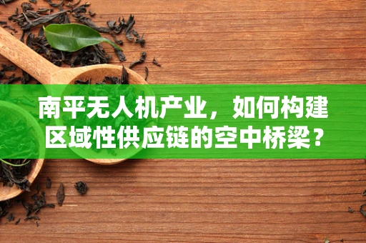 南平无人机产业，如何构建区域性供应链的空中桥梁？