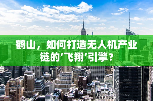 鹤山，如何打造无人机产业链的‘飞翔’引擎？