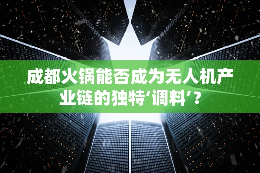 成都火锅能否成为无人机产业链的独特‘调料’？