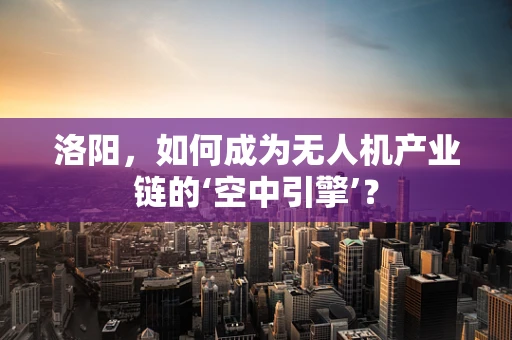 洛阳，如何成为无人机产业链的‘空中引擎’？