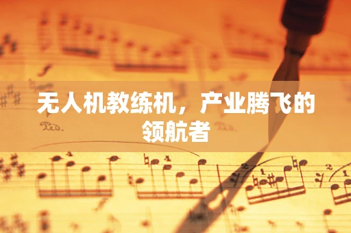 无人机教练机，产业腾飞的领航者