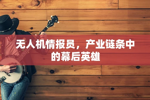 无人机情报员，产业链条中的幕后英雄