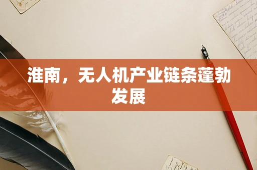 淮南，无人机产业链条蓬勃发展