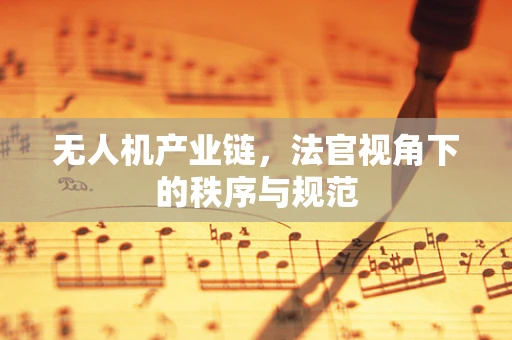 无人机产业链，法官视角下的秩序与规范