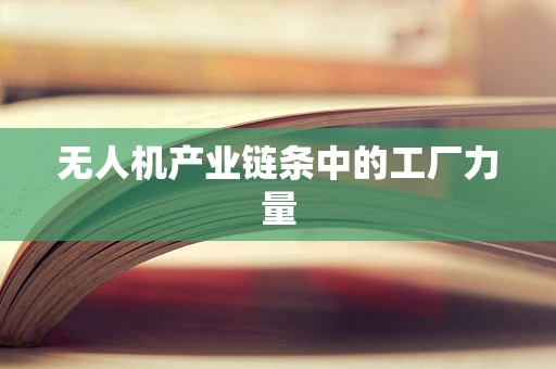无人机产业链条中的工厂力量