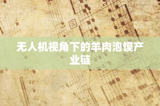 无人机视角下的羊肉泡馍产业链