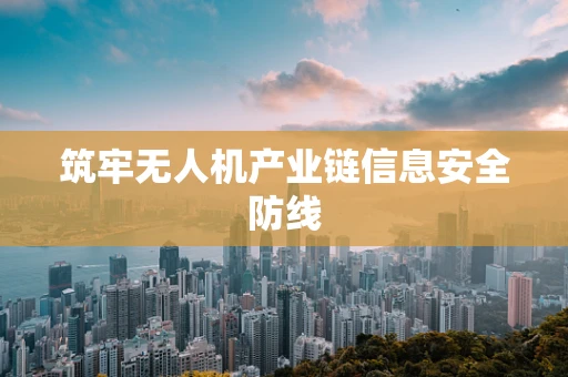 筑牢无人机产业链信息安全防线