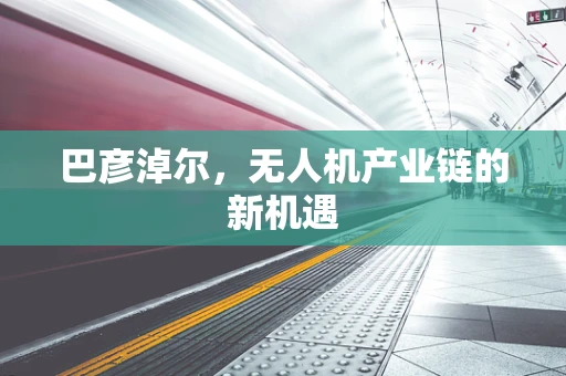 巴彦淖尔，无人机产业链的新机遇