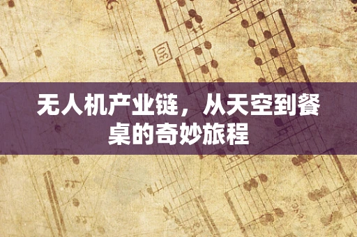 无人机产业链，从天空到餐桌的奇妙旅程