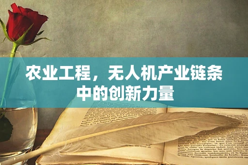 农业工程，无人机产业链条中的创新力量