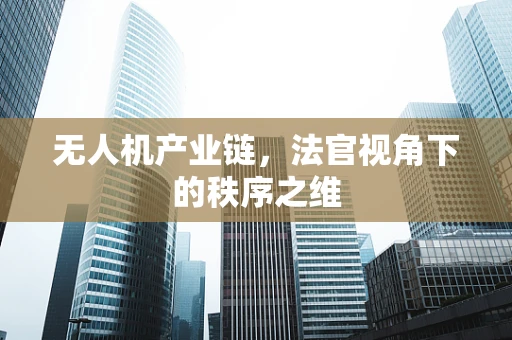 无人机产业链，法官视角下的秩序之维
