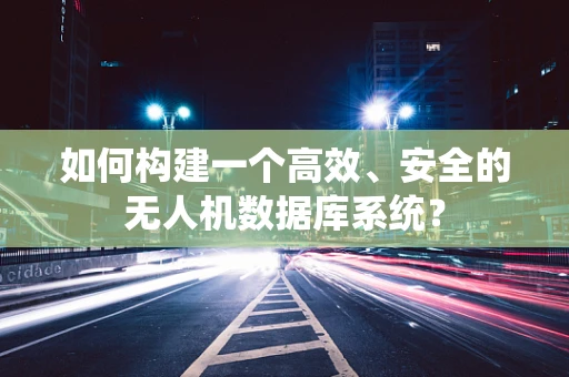 如何构建一个高效、安全的无人机数据库系统？