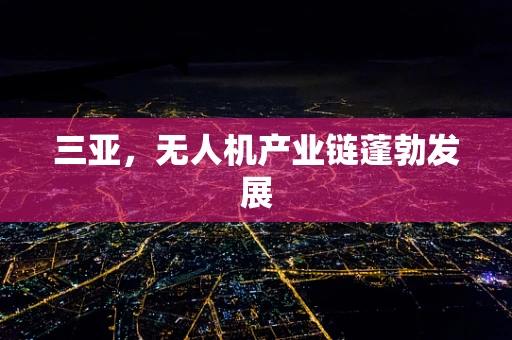 三亚，无人机产业链蓬勃发展