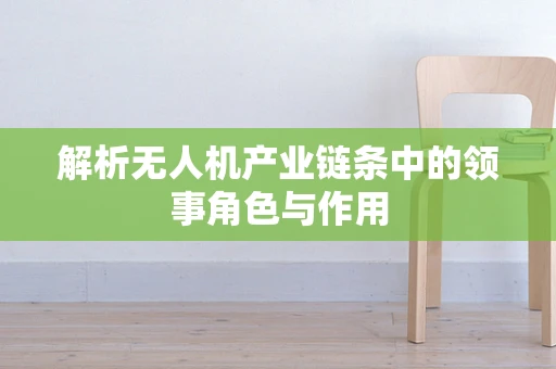 解析无人机产业链条中的领事角色与作用