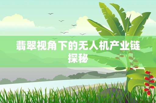 翡翠视角下的无人机产业链探秘