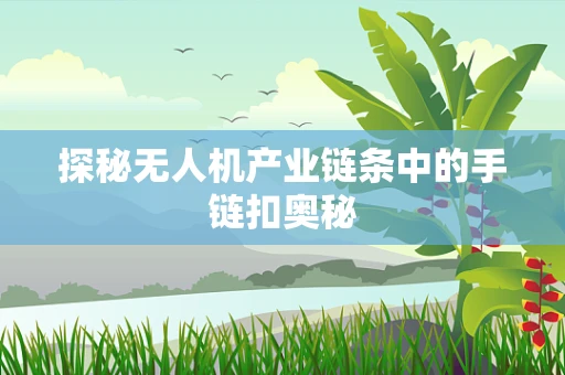 探秘无人机产业链条中的手链扣奥秘