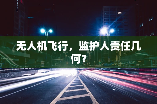 无人机飞行，监护人责任几何？