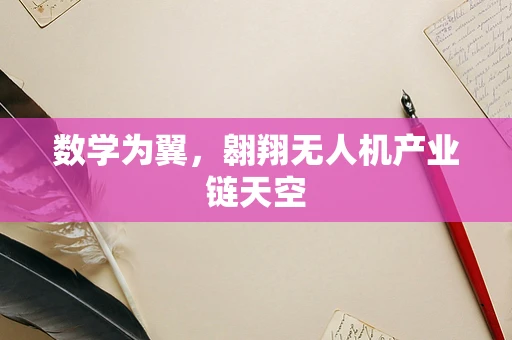 数学为翼，翱翔无人机产业链天空