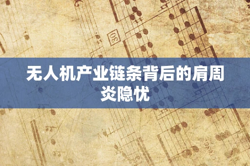 无人机产业链条背后的肩周炎隐忧