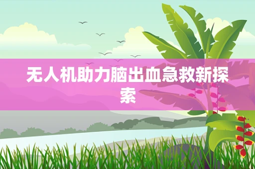 无人机助力脑出血急救新探索