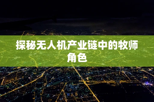 探秘无人机产业链中的牧师角色